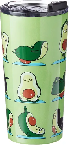 Society6 69795-trvlmg Huebucket Avocado Yoga - Vaso de viaje, 20 onzas, verde