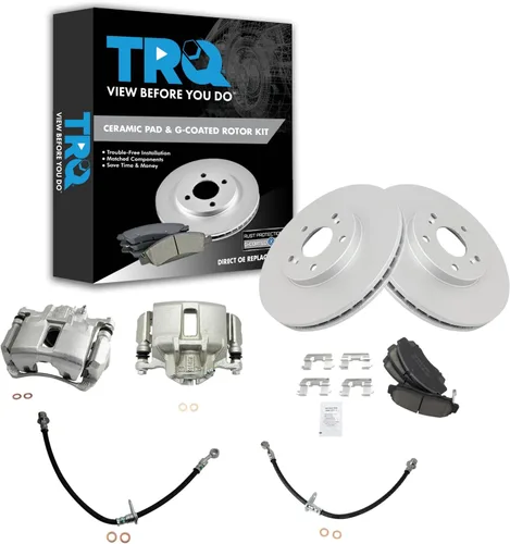 Miniatura 27 de TRQ Kit de pastillas de freno y rotor de cerámica delantera compatible con Chevrolet Malibu 2016