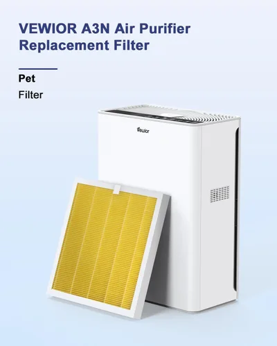 Miniatura 3 de VEWIOR Filtro de repuesto oficial True HEPA, purificador de aire compatible con VEWIOR A3N, filtro HEPA verdadero H13 para filtro de aire A3N