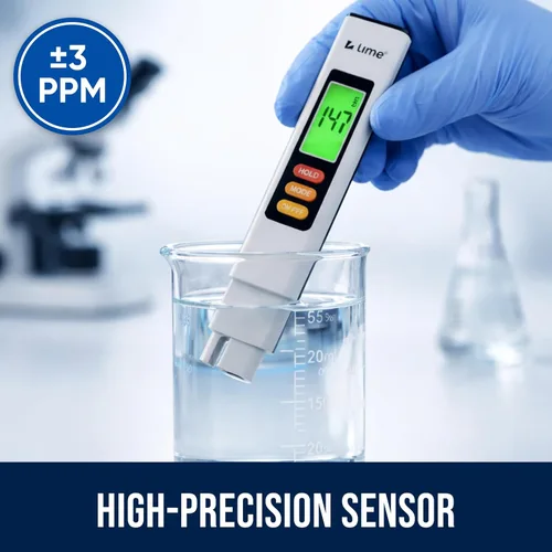 Miniatura 6 de Pruebador de agua profesional para agua potable - Medidor TDS digital preciso (0-9999 ppm) - Lectura instantánea de 1 segundo