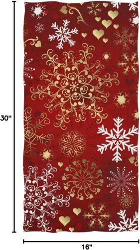 Miniatura 6 de Pfrewn Toallas de mano de copos de nieve de Navidad de 16 x 30 pulgadas, toalla de baño retro con purpurina, ultra suave, altamente absorbente, Copo