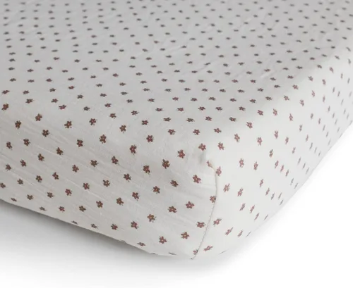 Miniatura 2 de mushie Sábana bajera de muselina extra suave para cuna MINI 24 x 38 pulgadas (Bloom)