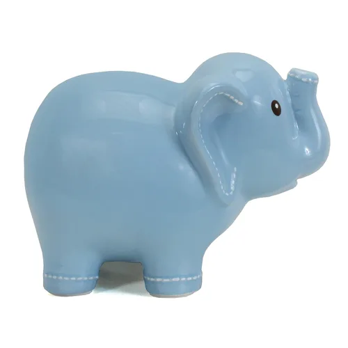 Miniatura 5 de Child to Cherish Alcancía de elefante cosido de cerámica, azul