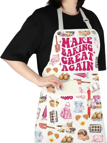 Miniatura 7 de VAMSII Regalo para amantes de la repostería, delantal para hornear con bolsillos, para cocinar, cocinero, regalo de cocina, delantal