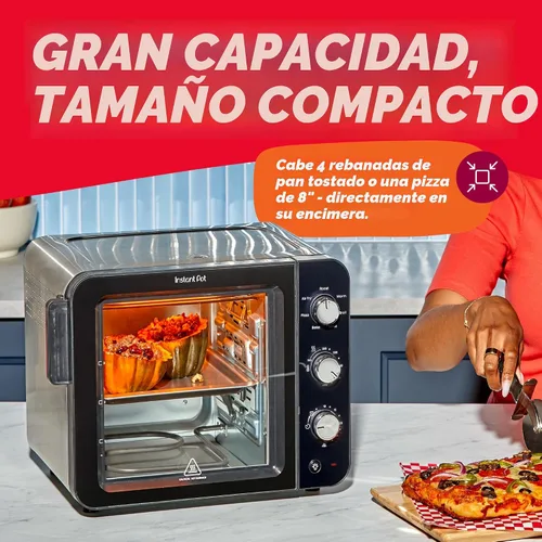 Miniatura 5 de Instant Pot No requiere precalentamiento* Horno tostador con freidora de aire de 4 rebanadas con tecnología InstantHeat, 7 en 1, freír al aire