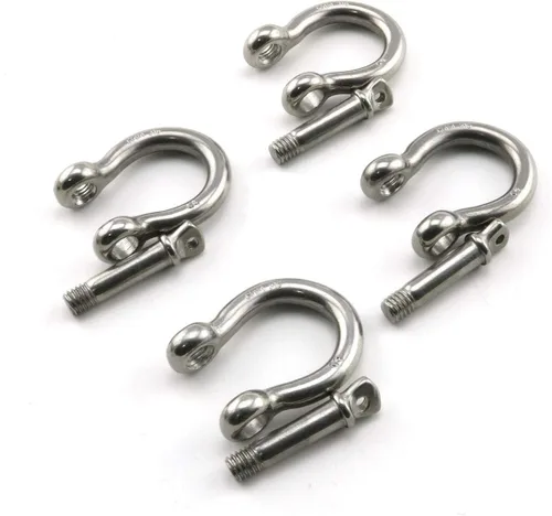 Miniatura 5 de Heyous 4 unidades de 1/4 de pulgada y 0.236 in de pasador de anclaje de acero inoxidable resistente en forma de arco abrazadera de carga