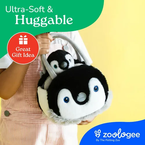 Miniatura 6 de The Petting Zoo Juego de peluche y bolso de peluche de pollo de pingüino, regalos para niños, juguete de animal de vida marina, juguete de peluche