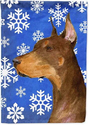 Miniatura 112 de Caroline's Treasures SC9374GF Bulldog English Snow flakes Holiday Garden Flag Buzón Bandera decorativa para patio exterior, patio, obras de arte