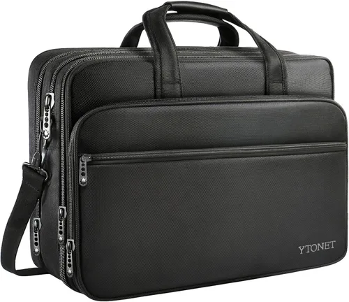 Bolsa de 17" para computadora portable, maletín de viaje con organizador, correa para colgar al hombro expansible, impermeable, para llevar