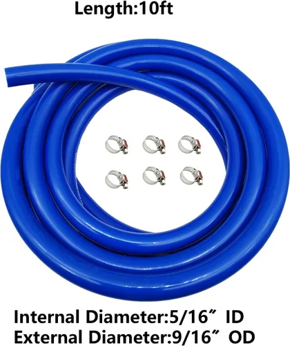 Miniatura 3 de Manguera de aire de línea de gas de cerveza azul, manguera de tubo de CO2 ID 5/16 pulgadas de diámetro exterior 9/16 de longitud de 10 pies con 6