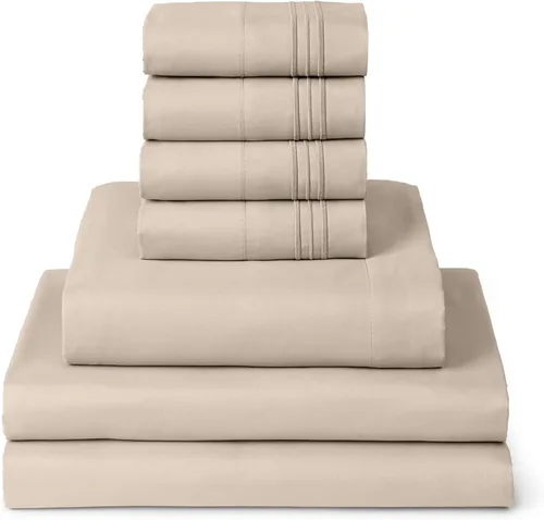 Miniatura 31 de Mellanni Juego de Sábanas Split King - Colección Icónica de 7 Piezas para Ropa de Cama, (Incluye 4 Fundas de Almohada), Bolsillo Profundo de 16 1394