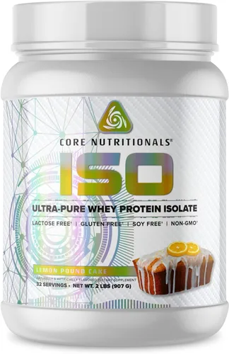 Core Nutritionals Aislamiento de proteína de suero ISO | Proteína de alta pureza de aislado de suero | Soporte de recuperación y músculo magro | 32