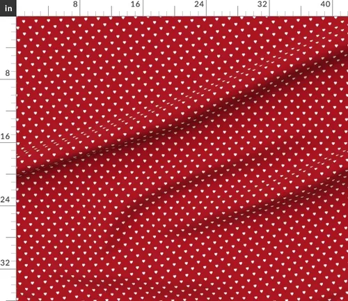 Miniatura 3 de Spoonflower Tela - Corazones blancos rojo oscuro amor boda San Valentín Día de San Valentín impreso en pétalos firma tela de algodón por The Yard