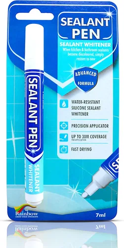 Sealant Pen Marcador de calafateo blanco: pintura colorante de silicona impermeable, removedor de manchas, fregadero, cocina, ducha, azulejos de