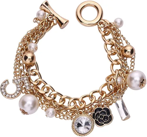 Miniatura 2 de Pulseras de oro para mujer, pulseras de camelia, regalos para mujeres y niñas, perlas, camelia, número 5