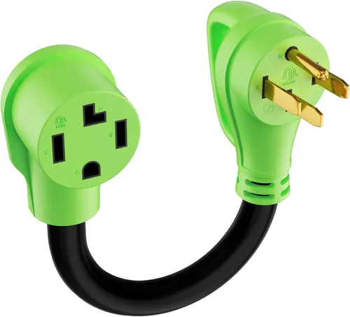 Miniatura 8 de Cable adaptador de generador RV de 30 amperios a 50 amperios, enchufe macho de bloqueo giratorio NEMA L5-30P a receptáculo hembra NEMA 14-50R