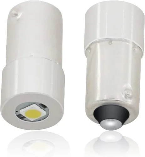 Miniatura 2 de BA9S 1W 3v BA9 LED antorcha faro mini cabeza lámpara linterna bombilla 2 celdas C & D (blanco cálido, 2 celdas C&D 3V)