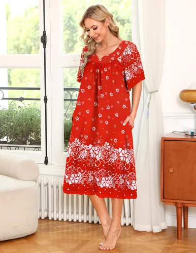 Miniatura 3 de Ekouaer Vestido de casa con bolsillos para mujer