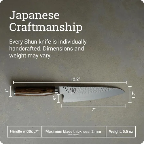 Miniatura 5 de Shun Premier - Cuchillo de cocina asiático de 7 pulgadas, cuchillo de cocina japonés hecho a mano, núcleo VG-MAX con revestimiento de acero