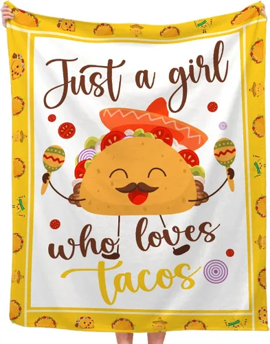 Miniatura 18 de Bonita manta de franela súper suave de tacos para cama, sofá, sala de estar, manta para niños, niñas, niños, multicolor, 40 x 50 pulgadas para niños