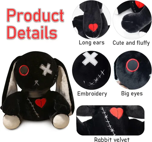 Miniatura 3 de Conejo Gótico de Peluche Conejo de Pascua de Peluche Horror Conejo de Peluche Siniestro Conejo de Peluche Loco Juguetes de Peluche