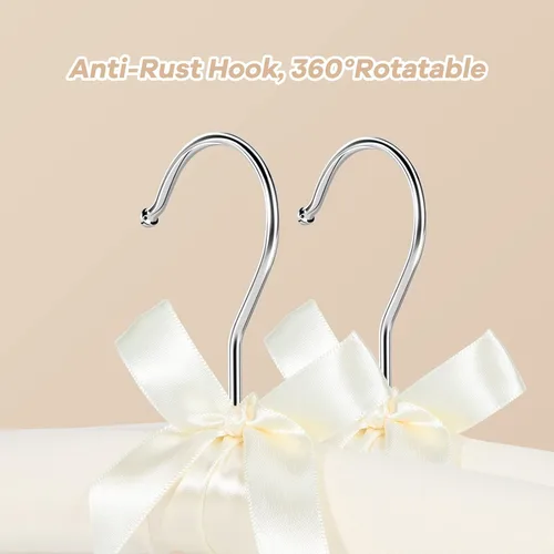 Miniatura 5 de Perchas acolchadas para ropa, perchas de tela de alta calidad para abrigos, suéteres, vestidos de boda, novia, armario, colgador de ropa resistente
