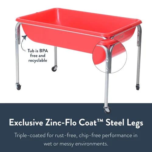 Miniatura 7 de Children's Factory Mesa sensorial mediana - 24″ de altura, caja de arena, mesa de agua para niños, rojo