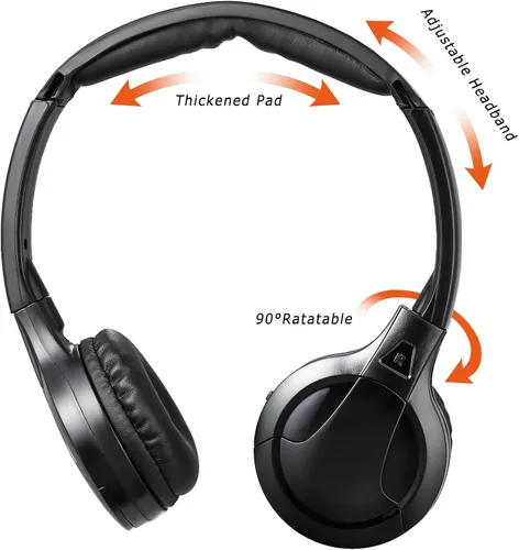 Miniatura 2 de KOBANOICA Auriculares IR para DVD de coche, auriculares inalámbricos para automóvil, auriculares universales de 2 canales infrarrojos para sistema