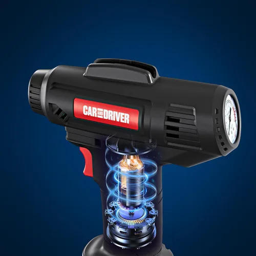 Miniatura 4 de Compresor de aire inteligente CAD-KH1001 - Inflador digital portátil de neumáticos de 12 V PSI ajustable con apagado automático 3 accesorios