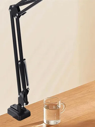 Miniatura 6 de Soporte de abrazadera de escritorio para micrófono, soporte de brazo de tijera, 5 maneras de orificios de inserción de brazo de pluma (0.472 in)