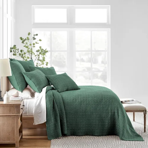 Miniatura 18 de Levtex Home Mills Waffle - Juego de colcha King (122 x 106 pulgadas) con 2 fundas de almohada (36 x 20 pulgadas) - Rubor - Juego de colcha de Blush