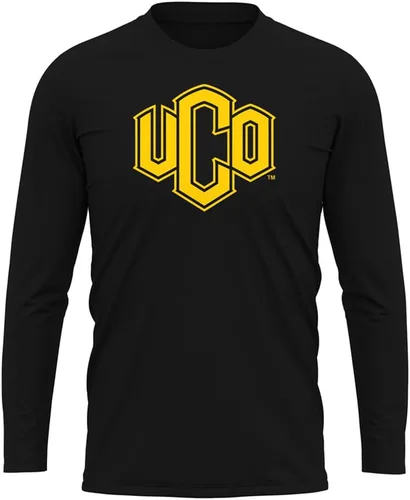 Miniatura 133 de Camisa deportiva de manga larga oficial de la NCAA Collegiate para hombre, colección negra con logotipo primario