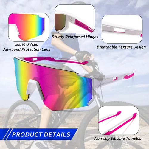 Miniatura 2 de FEISEDY Gafas de sol para niños, gafas de sol de béisbol juveniles, UV400, deportes, adolescentes, ciclismo, sombras para niños y niñas de 8 a 16