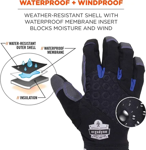 Miniatura 2 de Ergodyne Proflex 817 WP guante térmico aislante de utilidad, impermeable, color negro