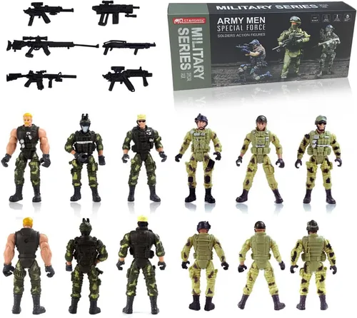 Miniatura 3 de Figuras de acción de soldados, juguetes de soldados para niños de 4 a 7 años, juego de soldados de juguete de acción con armas, juego de soldados