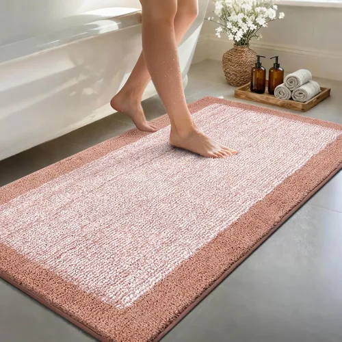 Miniatura 18 de Alfombras de baño de 17 x 24 pulgadas, antideslizantes, lavables, color gris, para bañera, tapete de baño para baño, tapete suave y absorbente