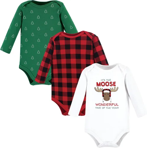 Miniatura 82 de Hudson Baby Body unisex de algodón de manga larga para bebé, leopardo rosa rojo