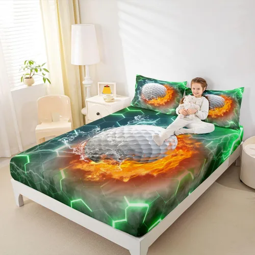 Miniatura 13 de Sábana bajera de galaxia tamaño individual, juego de ropa de cama con purpurina degradado para niños, niñas, niños y mujeres, decoración