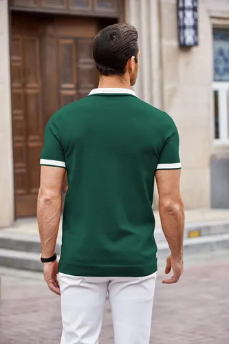 Miniatura 4 de COOFANDY Polo de manga corta para hombre, camiseta de tenis de golf, casual, ajustada, para verano