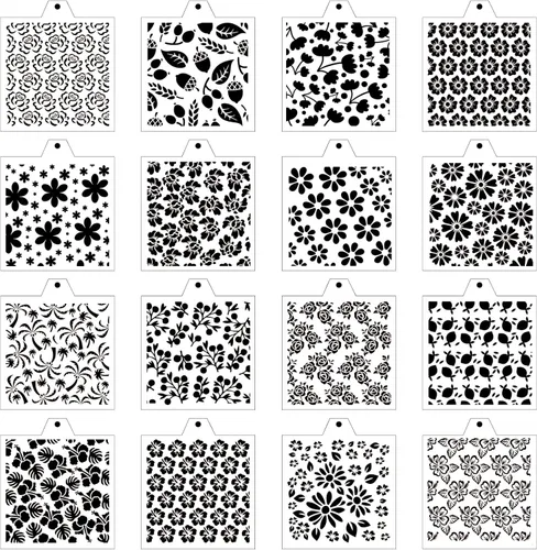 Miniatura 4 de 16 piezas de plantillas de horneado de 5.5x5.5 pulgadas para glaseado real, galletas de aerógrafo; plantillas de galletas de azúcar, pintura