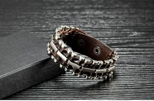 Miniatura 3 de PINKPIN Pulseras de cuero para hombres y mujeres, pulsera ajustable de cuero unisex