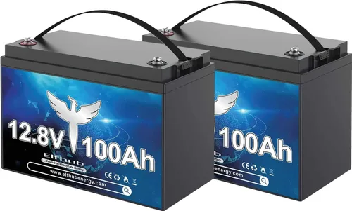 Miniatura 12 de Batería de litio LiFePO4 de 12 V y 100 Ah, BMS de 100 A mejorado, vida útil de hasta 10 años con hasta 15000 ciclos, energía máxima de 1280 Wh