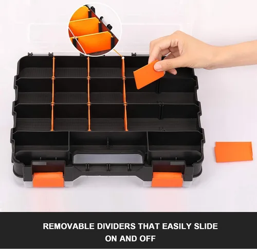 Miniatura 6 de Mayouko Organizador de herramientas de doble cara, separadores de plástico extraíbles personalizables, almacenamiento de caja de hardware, excelente