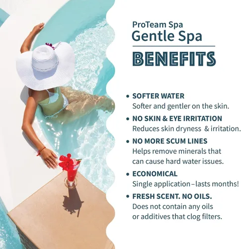 Miniatura 4 de ProTeam Gentle Spa - Suavizante y acondicionador de agua para bañera de hidromasaje, suaviza el agua dura, previene las líneas de espuma