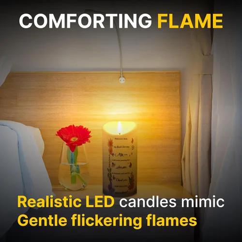 Miniatura 4 de Skywin Velas conmemorativas sin llama para difuntos (Miss You), 5.9 x 2.7 pulgadas, velas LED conmemorativas para la pérdida de seres queridos