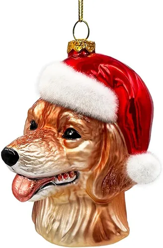 Miniatura 15 de Adorable adorno de gato atigrado con sombrero de Papá Noel, decoraciones navideñas perfectas para los amantes de los gatos, cristal hecho a mano