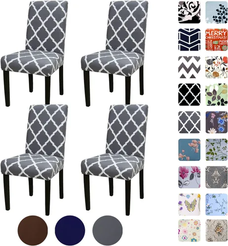 Miniatura 9 de Funda protectora para silla de comedor, lavable, extraíble, de elastano