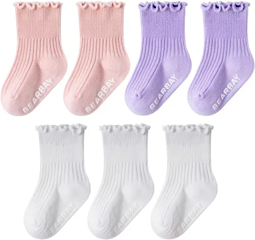 Miniatura 26 de Calcetines tobilleros antideslizantes para bebés con agarraderas para caminar de 0 meses a 7 años