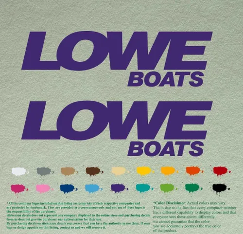 Miniatura 13 de Par de calcomanías de vinilo de repuesto compatibles con Lowe Boats, motor fuera de borda, juego de 2 (12 pulgadas, negro 070)