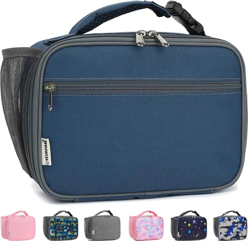 Miniatura 21 de GYEUKHAM Lonchera Aislada para la Escuela, Bolsas de Almuerzo Térmicas Reutilizables Duraderas Congelables para Niños Niñas Hombres Mujeres - azul